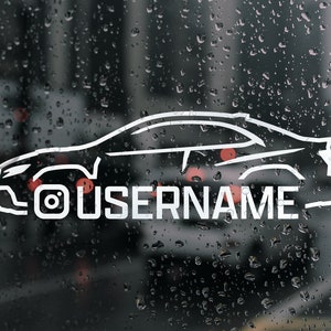 JDM WRX VB Inspired Silhouette Custom Instagram Handle Vinyl Decal, Weatherproof, For Car Windows, Laptop Covers, and More