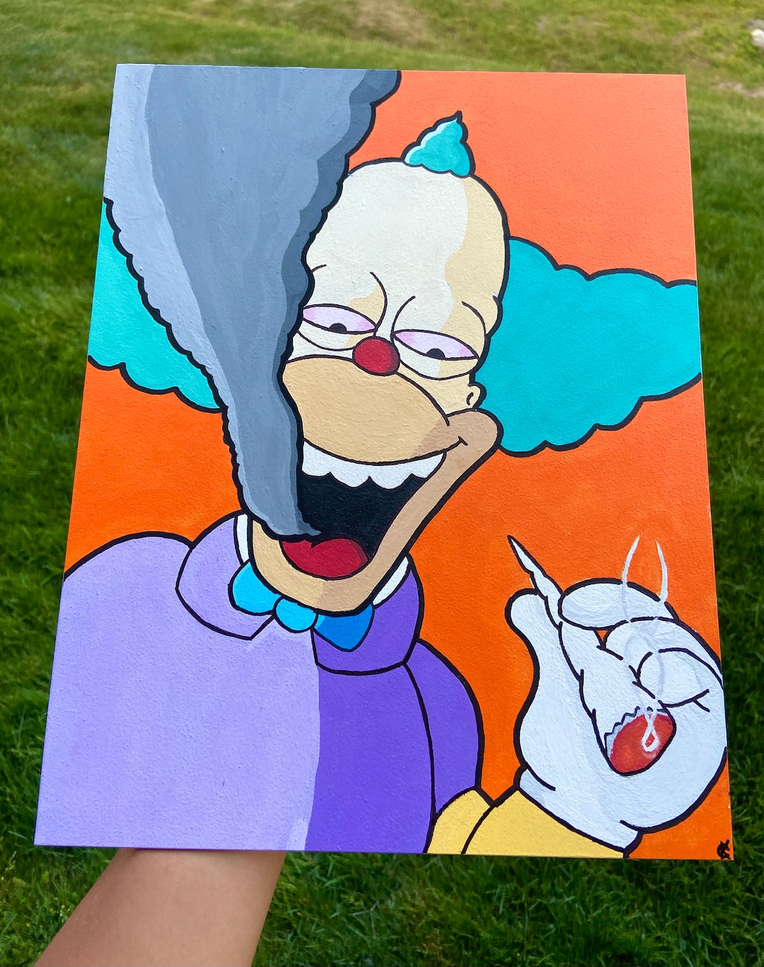Krusty the Clown Smoking Original Acrylic Painting - Etsy
