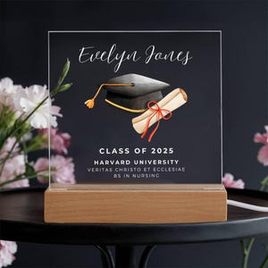 College-Abschluss kundenspezifische Acrylplakette personifiziertes Geschenk für graduiertenklasse von 2025 einzigartigem Andenken-Collegeleistung