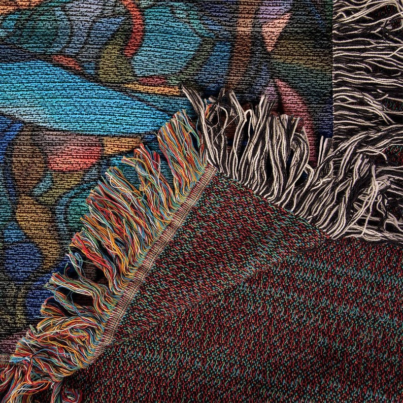 Colorful Fairy Gifts Stained Glass Woven Blanket Magical Decor colorful-fairy-gifts-stained-glass-woven-blanket-magical-decor