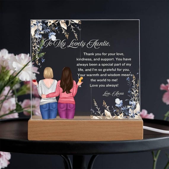 Auntie Custom Acrylic Plaque Personalized Gift for Aunt Birthday