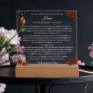 Gift for Muslim Daughter on Becoming A Mother Custom Acrylic Plaque Personalized You Will Always Be My Little Girl Keepsake Display Decor