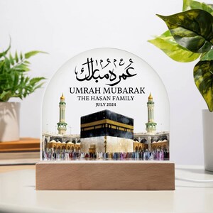 Personalized Umrah Mubarak gifts dome acrylic plaque Islamic Gift Hajj Mubarak Umrah Kaaba Ramadan Mubarak Eid Mubarak for muslim family