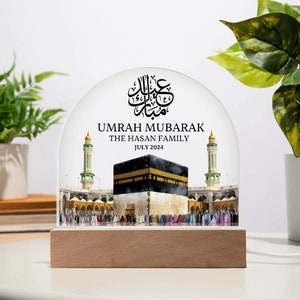 Umrah Mubarak gifts dome acrylic plaque Islamic Personalized Gift Hajj Mubarak Umrah Kaaba Ramadan Mubarak Eid Mubarak for muslim family