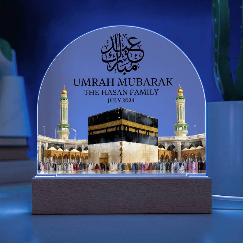 Umrah Mubarak Gifts Dome Acrylic Plaque Islamic Personalized Gift Hajj