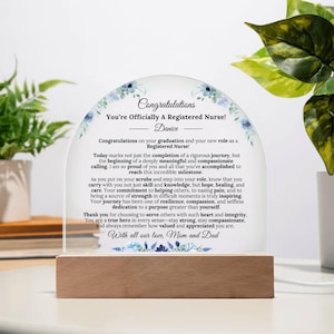 Krankenschwester Graduierung benutzerdefinierte Acryl Plakette personalisiertes Geschenk für bestandene Klasse von 2025 einzigartige Andenken College Leistung