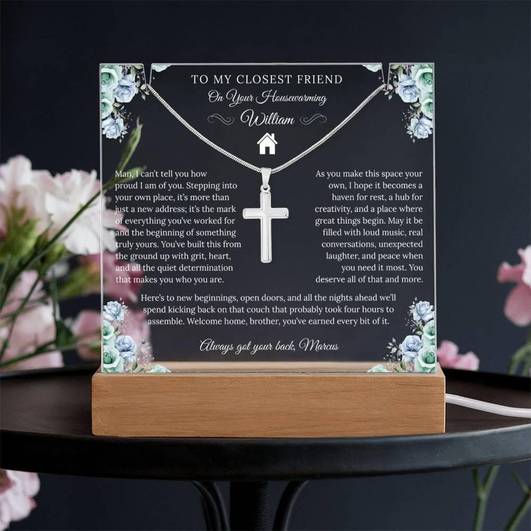 To My Close Friend Custom Acrylic Plaque Necklace for Housewarming ...