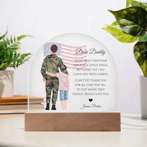 Army father and son fathers day custom acrylic plaque military dad gift from son patriotic keepsake personalized hero tribute display