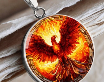 Phoenix Bird Personalized Necklace - Inspirational Gift for Women, Encouragement Pendant, Rise Like a Phoenix Jewelry
