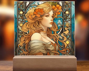 Art Nouveau Stained Glass Lampアルフォンスミュシャ Art Nouveau Stained Glass Lampアルフォンスミュシャ