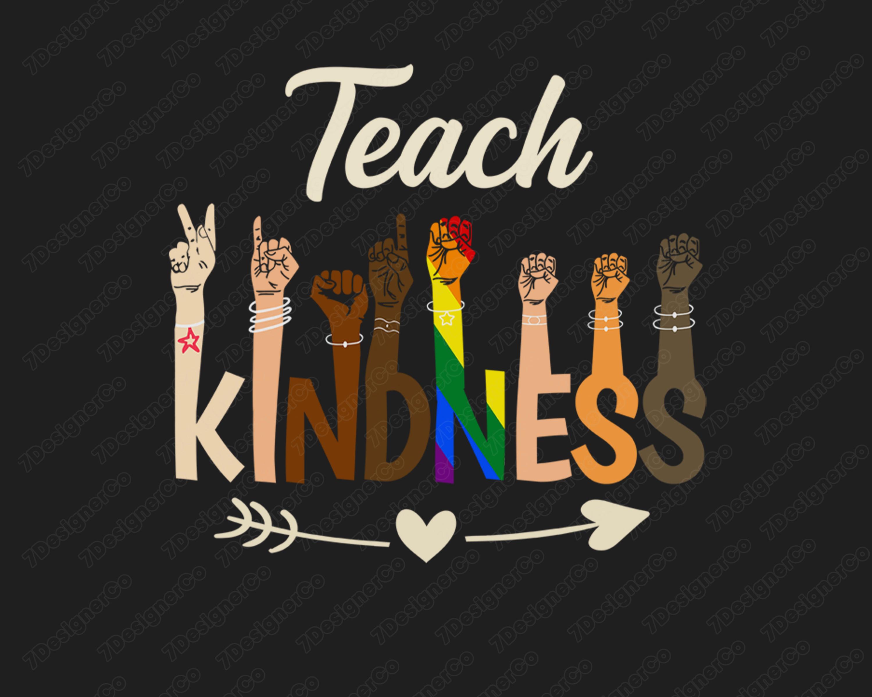 Teach Kindness PNG: Unity Day Sign Language Design (digital Download ...