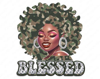 Blessed Camo Black Woman PNG : Histoire des Noirs chrétiens (téléchargement numérique)