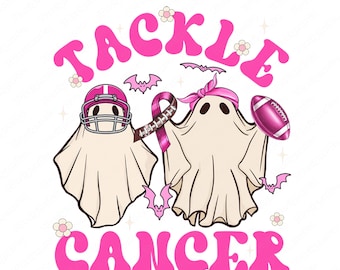 Lutte contre le cancer du sein Football Ghost Ruban rose Halloween PNG