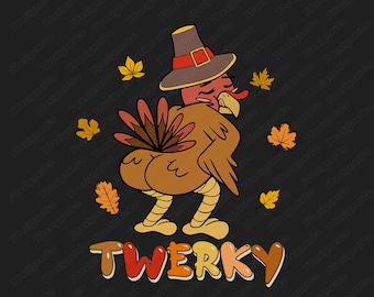 Action de grâces amusante danse twerky dinde PNG (téléchargement numérique)