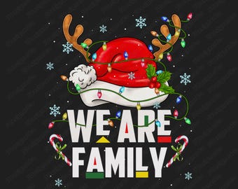 We Are Family Christmas Png, Merry Christmas Png, Christmas Family Png, Christmas 2025 Png, We Are Family 2025 Afro Christmas Tree Santa