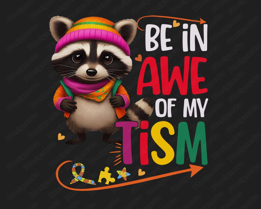 Autism Awareness Raccoon Puzzle PNG (digital Download) - Etsy
