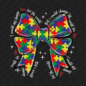 Autism Awareness Ribbon PNG: Puzzle Design (Digital Download)