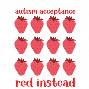 Autism Acceptance Strawberry PNG: Neurodiversity Awareness (Digital Download)
