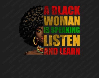 Femme noire afrocentrique PNG : Mois de l'histoire des Noirs (téléchargement numérique)