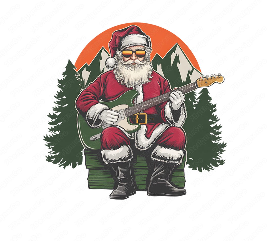 Christmas Santa Guitar Png, Merry Christmas Png, Christmas Family Png ...