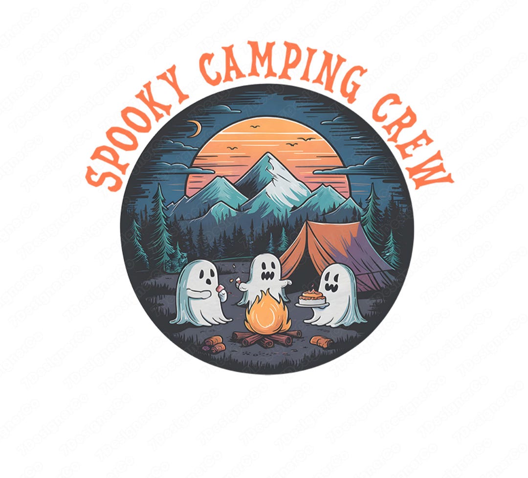 Spooky Camping Crew PNG, Halloween Ghosts Campfire (digital Download ...