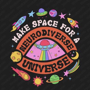 Univers neurodivers PNG : conception de sensibilisation à l&#39;autisme (téléchargement numérique)
