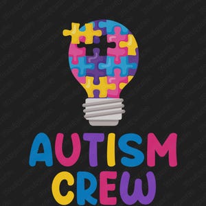 Autism Awareness Puzzle Ribbon PNG: Autism Crew Design (Digital Download)