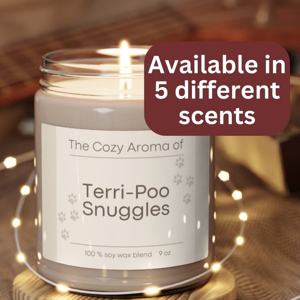 Funny Terri-Poo Dog Candle Gift for Owner Dog Mom Dog Dad New Puppy Parent Christmas Australian Terrier Poodle Mix Terridoodle Terripoo