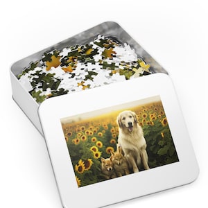 Christmas Gifts for Elderly, Funny Gifts for Kids 8-12, Golden Retriever Puzzle 1000 Pieces, Golden Retriever Puzzle 500 Pieces, Funny Gift