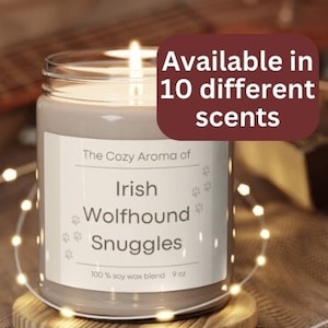 Funny Dog Candle, Irish Wolfhound Candle, Irish Wolfhound Gifts, Gift for Dog Owner, Irish Wolfhound Owner, Dog Themed Gift, New Puppy Gift
