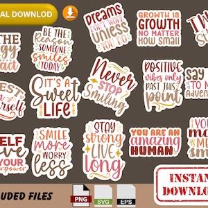 Boho Motivational quotes Svg Png Bundle, Positive Stickers, Daily Affirmations svg, Boho Self Love svg, Mental Health svg, Hippie Svg png
