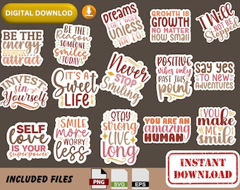 Boho Motivational quotes Svg Png Bundle, Positive Stickers, Daily Affirmations svg, Boho Self Love svg, Mental Health svg, Hippie Svg png