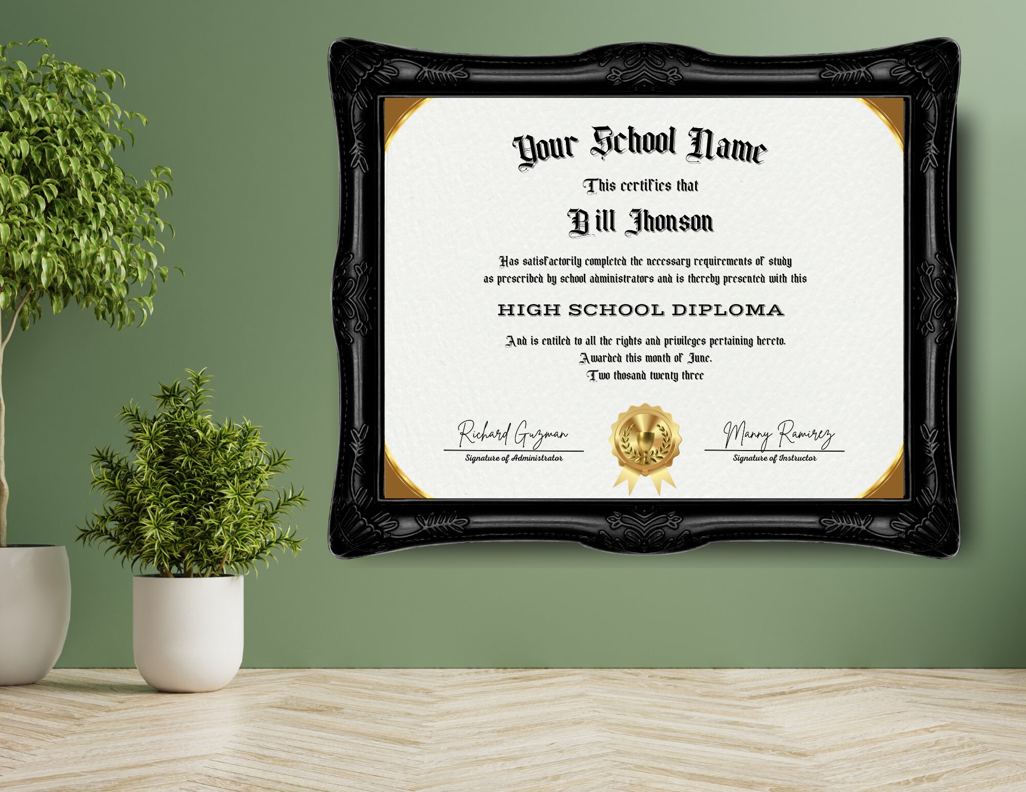 Editable Homeschool Diploma & Transcript Template | High School ...
