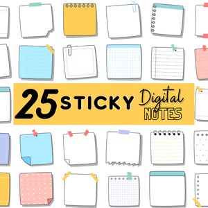 Digital Sticker Book for Goodnotes, PNG Files of Digital Stickers, Sticky Notes, Digital Icon Stickers, Digital Planner Sticker