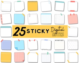 Digital Sticker Book for Goodnotes, PNG Files of Digital Stickers, Sticky Notes, Digital Icon Stickers, Digital Planner Sticker