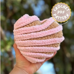 Crochet Heart Concha Pattern, Concha de Corazon Pattern, Pan Dulce Crochet Pattern, Food Amigurumi, Valentine’s Day Crochet Pattern