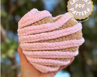 Crochet Heart Concha Pattern, Concha de Corazon Pattern, Pan Dulce Crochet Pattern, Food Amigurumi, Valentine’s Day Crochet Pattern