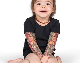 Camiseta infantil con estampado de rosas silvestres para bebé (body con mangas de tatuaje) - Mariposa