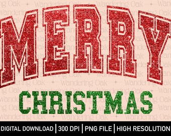 Merry Christmas Png Faux Glitter Christmas PNG Faux Sequin PNG Christmas PNG Christmas screen print Santa png chenille patch