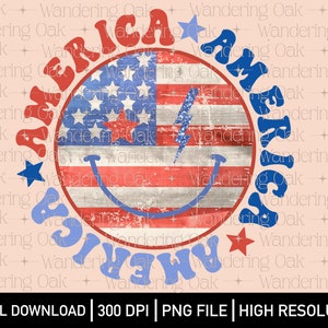 4th of July png American flag PNG American flag smiley face png retro patriotic png 4th of July sublimation America png
