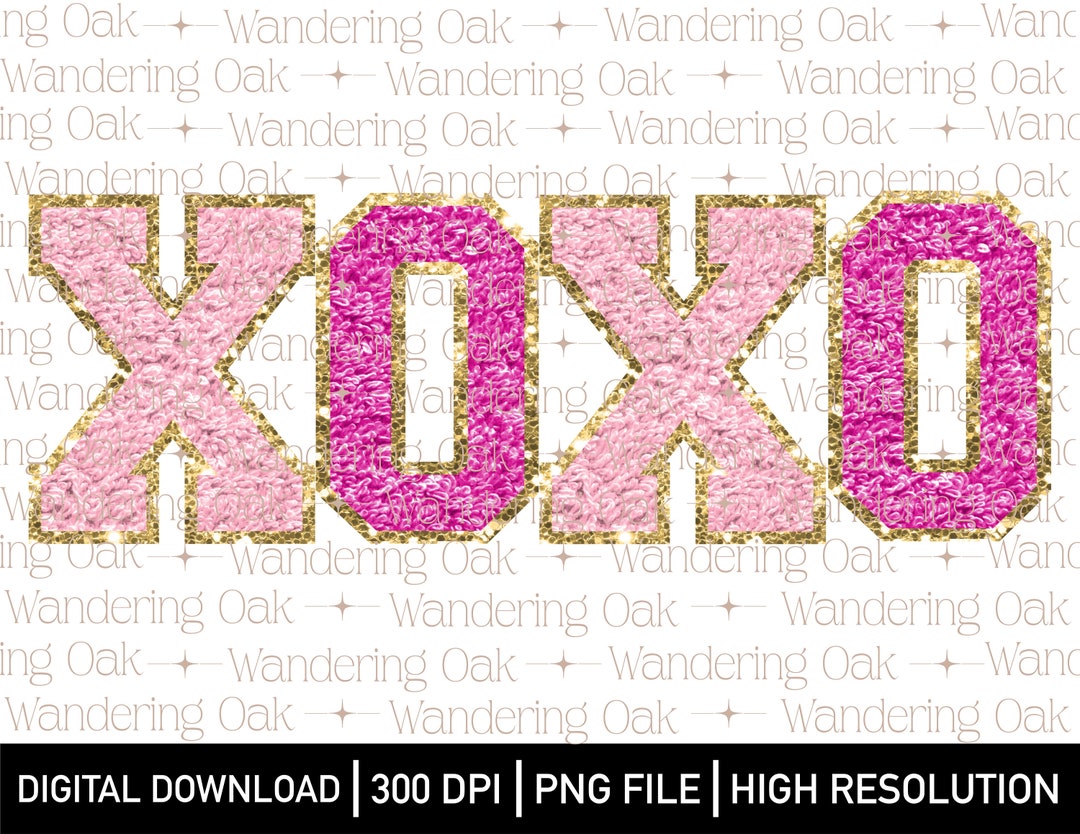 XOXO Valentine PNG Faux Glitter Valentine’s Day Patch Png Valentine’s ...
