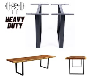 Rustykalne/Artystyczne nogi do stołu w kształcie litery U (2 szt.), Wytrzymałe nogi do stołu, Nogi w kształcie litery U, Nogi metalowe 24'' szer. x 28'' U, Nogi do stołu na zamówienie, Meble z krawędzią naturalną