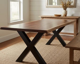 Heavy duty XTable Legs(2PC),Heavy-duty Table Legs, X-shaped Legs, 28''W x 28''H Metal Legs, Custom table legs, live edge furniture