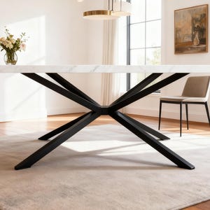 Patas de mesa tipo araña de alta resistencia – Acabado brillante automotriz – Capacidad de carga de 680 kg – Diseño patentado en EE. UU.