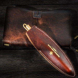 Personalized Leather Pen Case, Leather Pen Pouch, Customize Vintage Pen Case, Leather Fountain Pen Case, Gift for Math Teacher