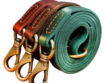Vintage Leather Dog Leash, Durable Pet Leash, Small Medium Large Dogs