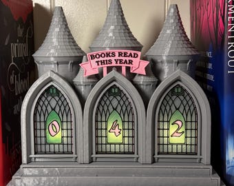 Gothic Castle Book Counter | Fantasy Bookshelf Decor, 3D Printed Book Nook