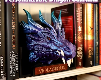 Personalizable Dragon Head Book Nook: 3D Printed Bookish Decor