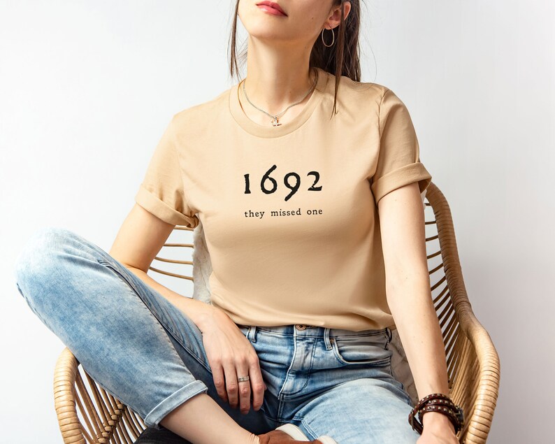 1692 Halloween crew neck bestselling Halloween t shirts, spooky season shirt, funny Halloween tees, Halloween 2023, best selling shirt Soft Cream