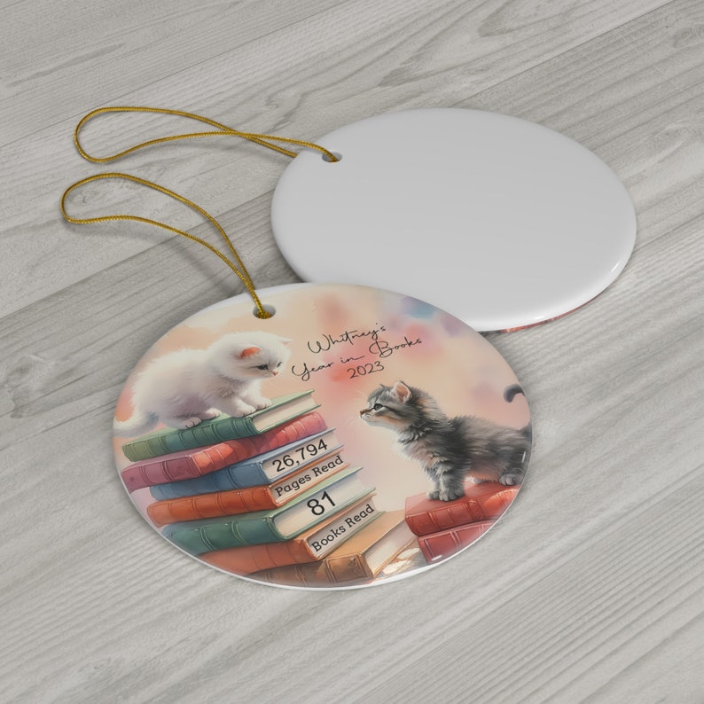 Personalized My Year in Books Ornament 2024 Design image 2